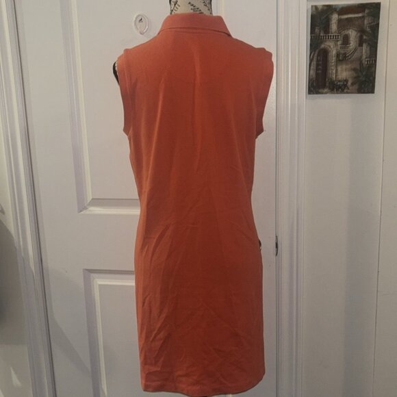 Tommy Bahama Shirt Dress Women Medium Orange Polo Short Sleeve Women’s - Picture 6 of 7